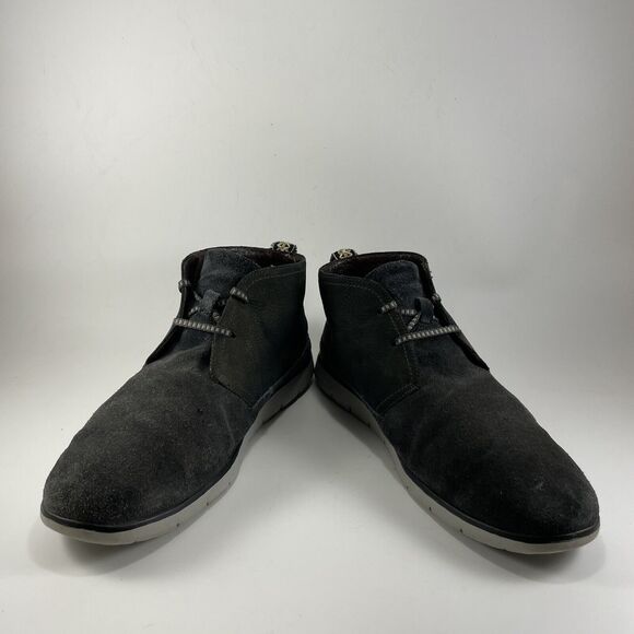 UGG Freamon Waterproof Blue Leather Black Lace Up Ankle Boots Mens Size 13 - Picture 2 of 10